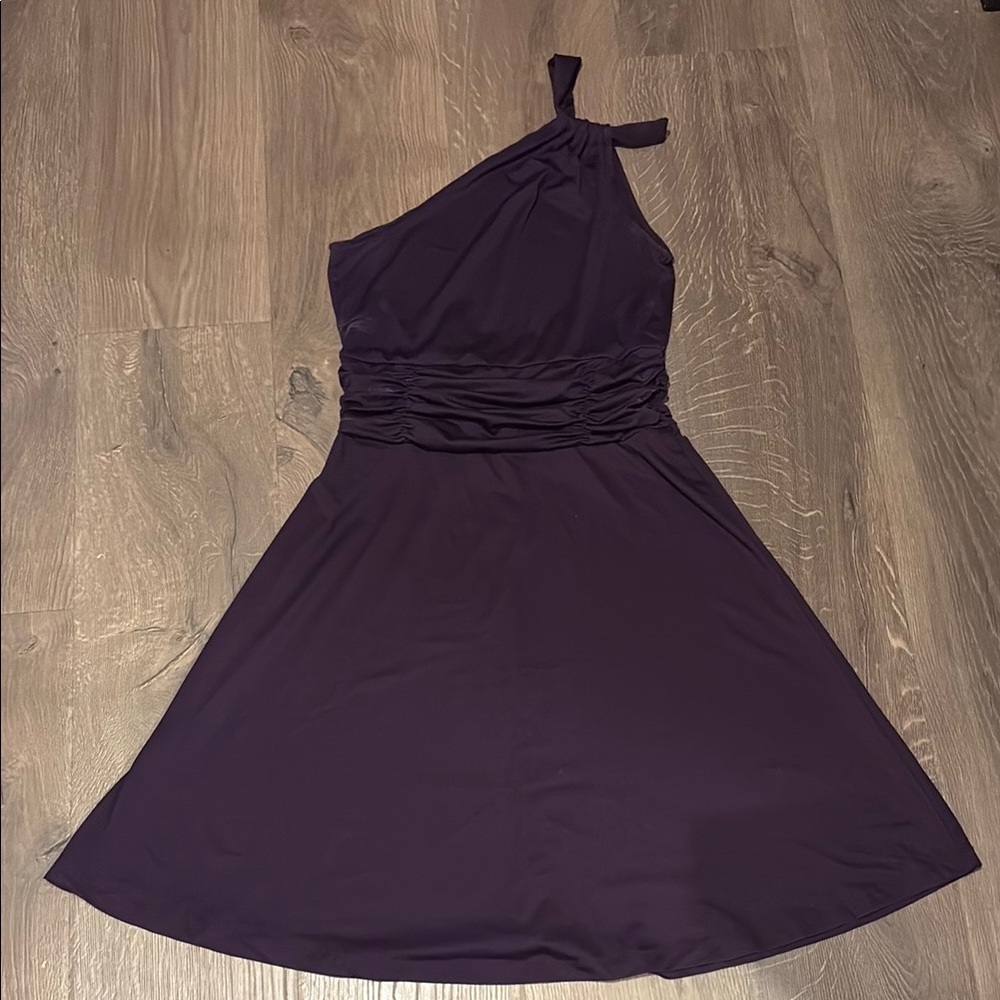 Elegant Purple One-Shoulder Dress